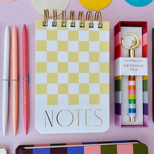 Chunky Twin Wire Notepad, Style: Checks