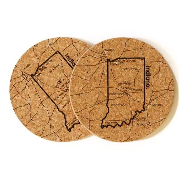 Indiana Cork Coasters Set of 2