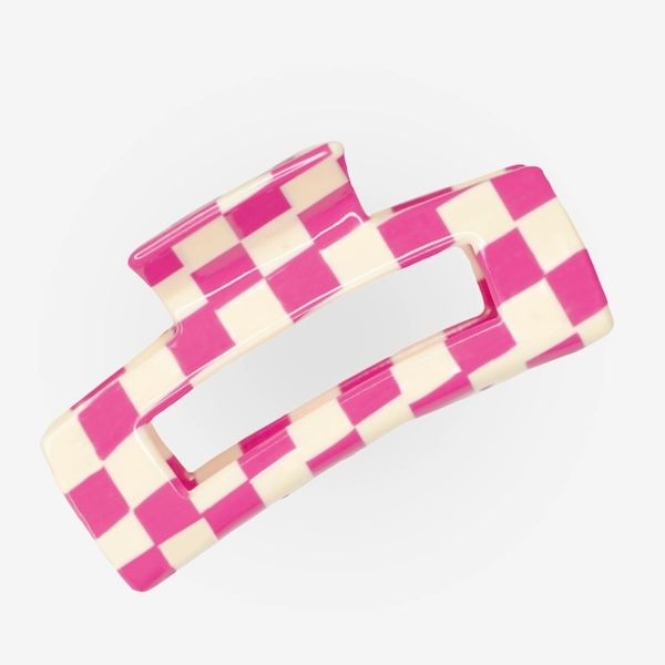Denim &amp; Daisy Checkered Hair Claw, Style: Magenta