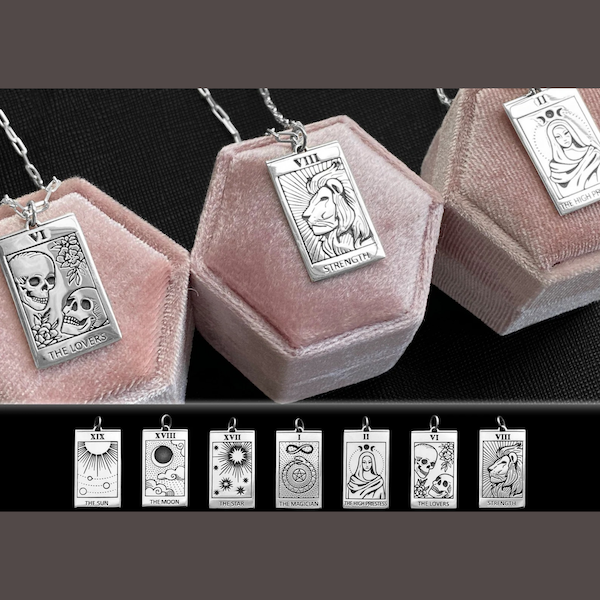 Silver Tarot Card Necklace -