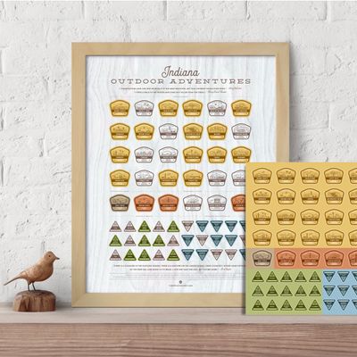 Indiana State Parks Poster with Stickers Set by Timberjack