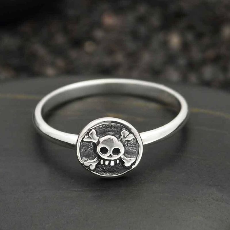 Silver Skull and Crossbones Ring