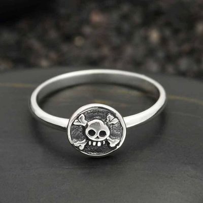Silver Skull and Crossbones Ring