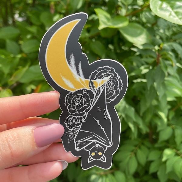 Bat Moon Sticker
