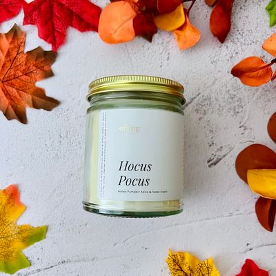 Hocus Pocus Wood Wick Candle | Pumpkin Spice &amp; Sweet Cream