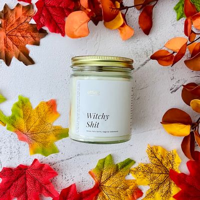 Witchy Shit Wood Wick Candle | Palo Santo, Sage &amp; Cedarwood