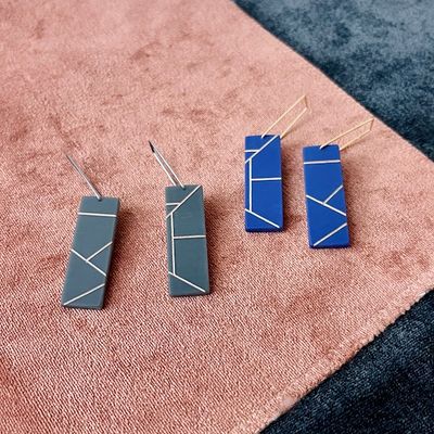 Freja Geo Rectangle Acrylic Earrings