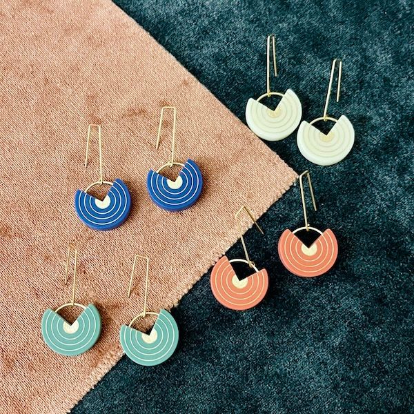Erika Concentric Circle Acrylic Earrings