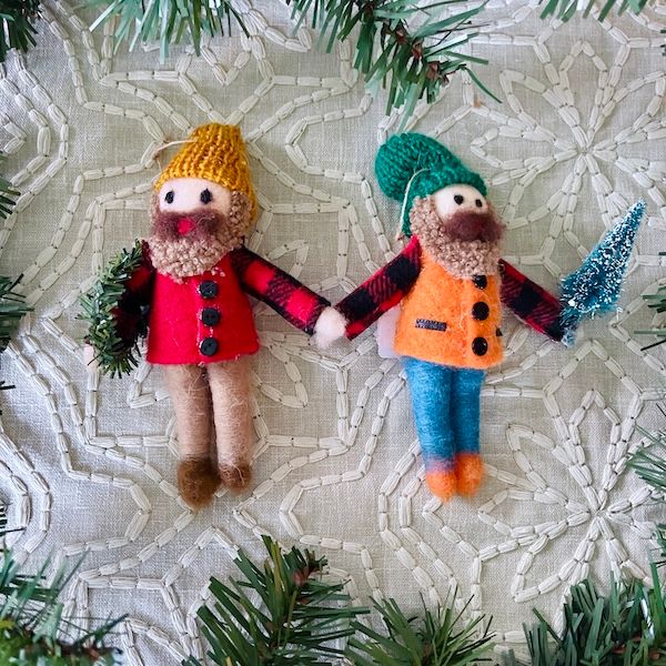 Wool Felt Lumberjack w/ Tree/Wreath Ornament