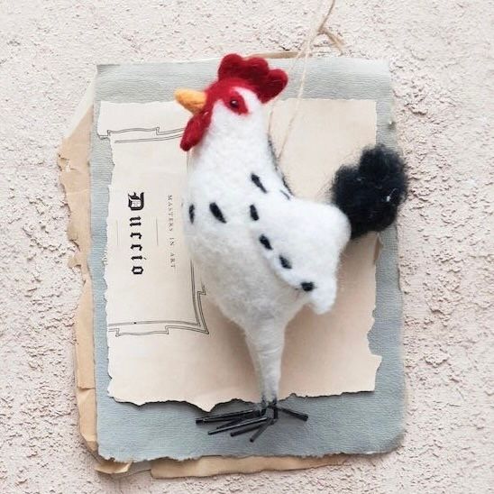 Wool Felt Hen/Rooster Ornament, Style: Rooster