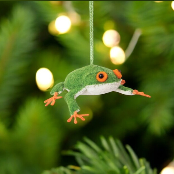 Wool Felt Frog Ornament