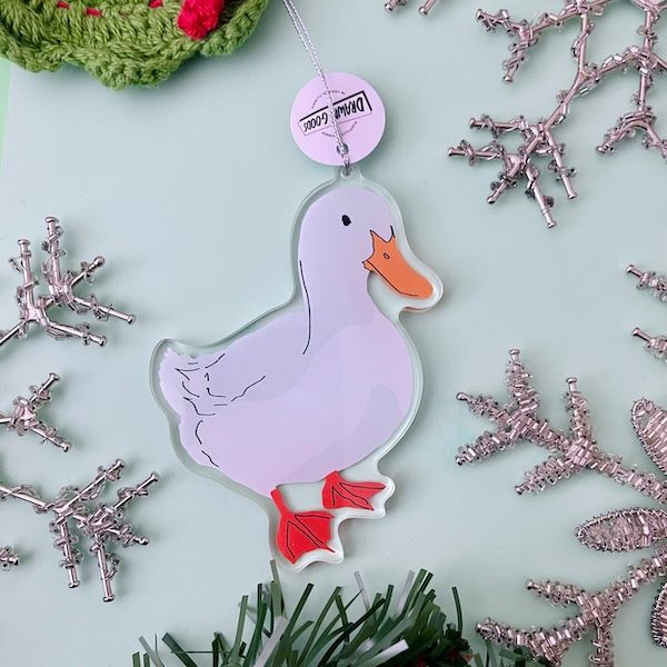 White Duck Ornament by Drawn Goods
