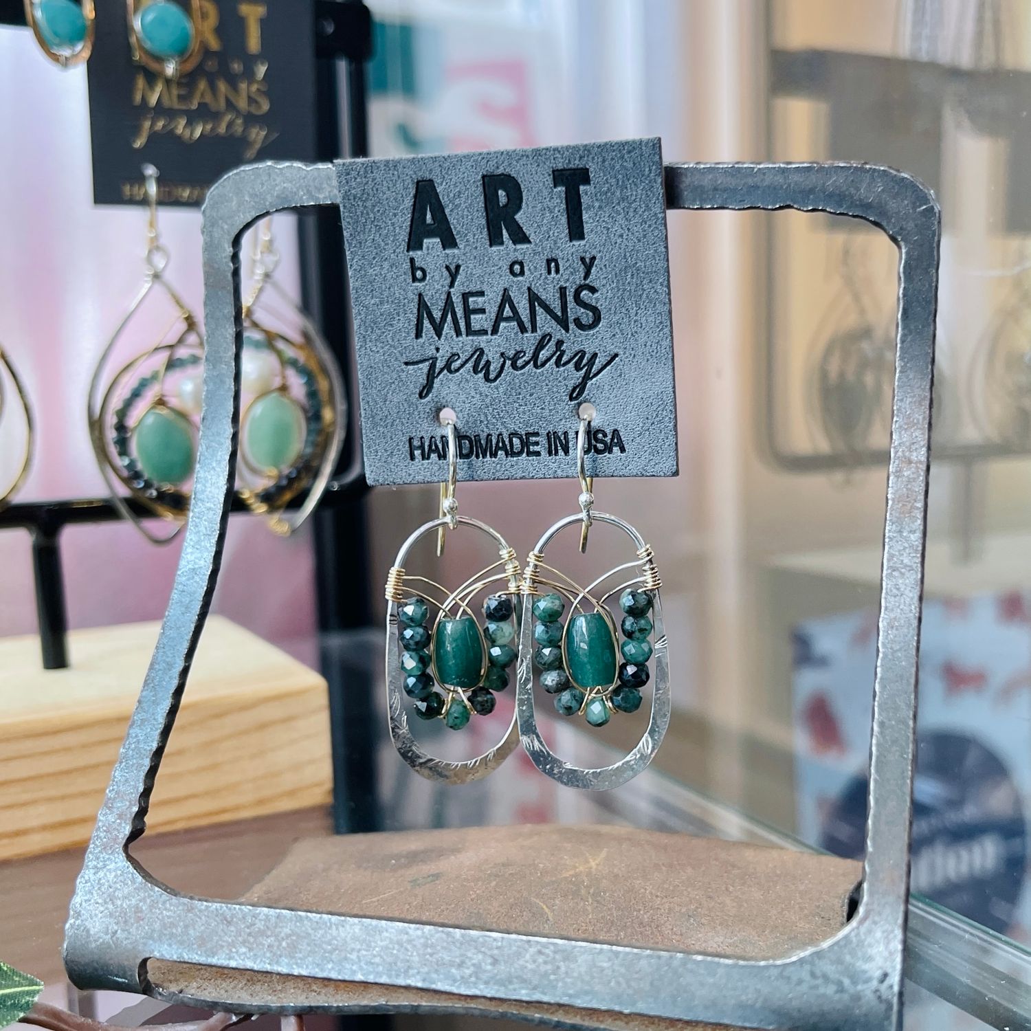 Handmade  Semiprecious stone &quot;Pine Cone&quot; Earrings