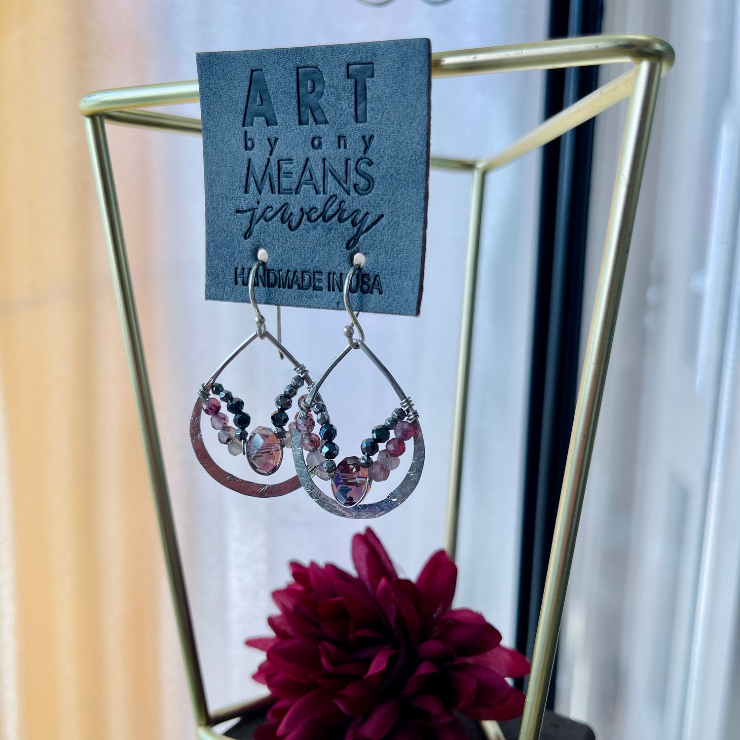 Handmade Crystal Heart Earrings