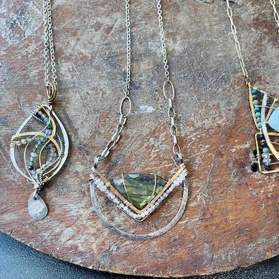 Handmade Bowl of Labradorite Necklace