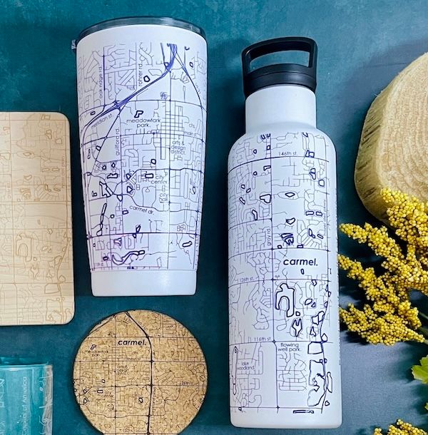 Carmel City Map Insulated Drinkware