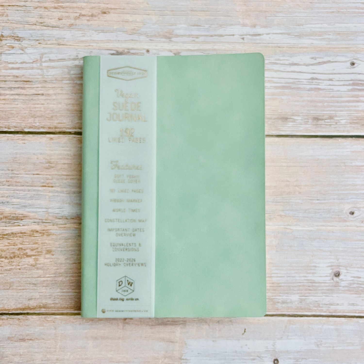 Vegan Suede Undated Planner, Style: Mint