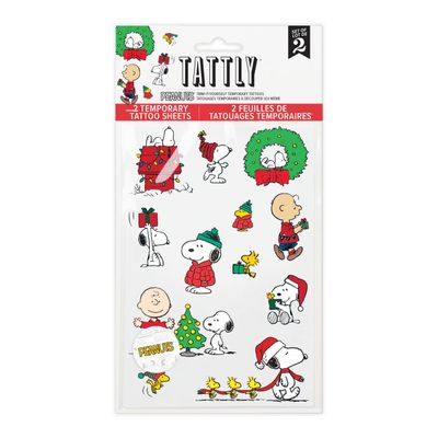 Peanuts Holiday Tattoo Sheet