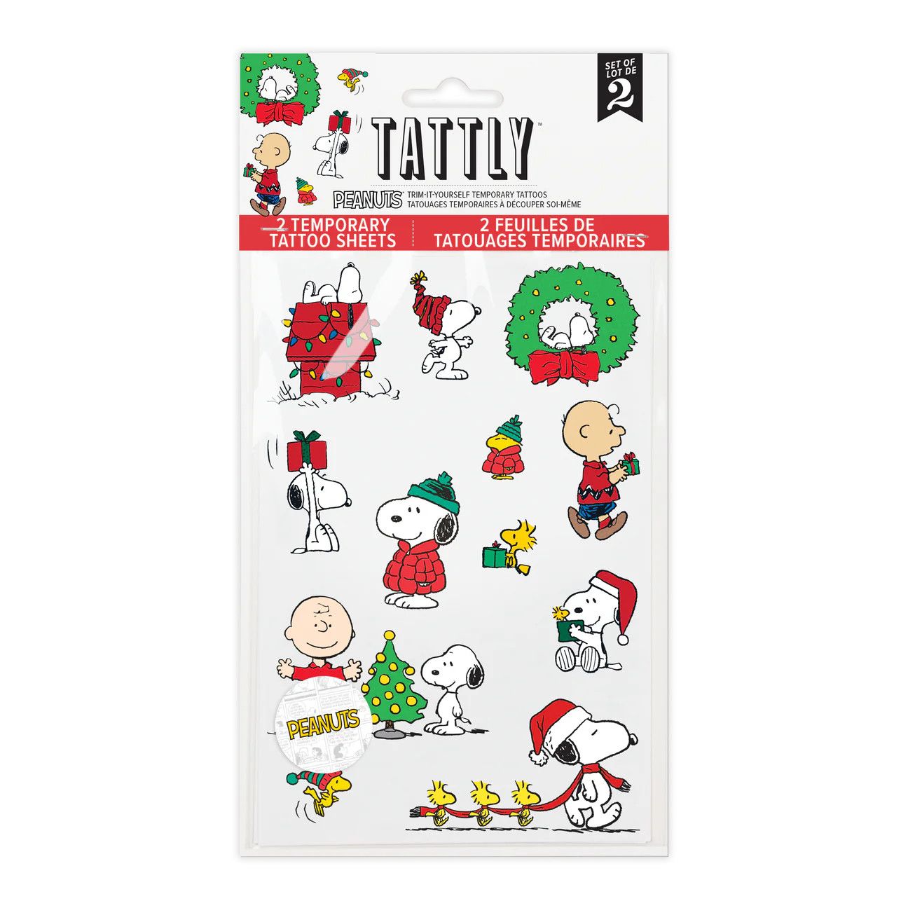 Peanuts Holiday Tattoo Sheet