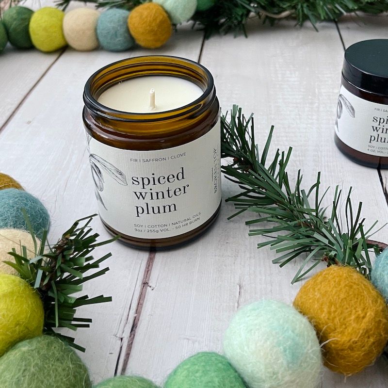 Spiced Winter Plum Soy Candle, Size: 4oz
