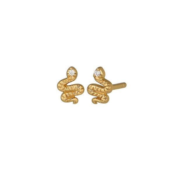 Snake Stud Earrings, GP