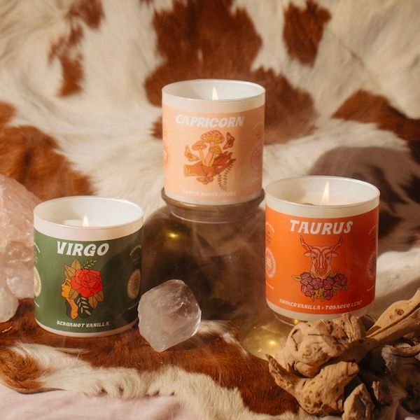 Golden Gems Zodiac Candle