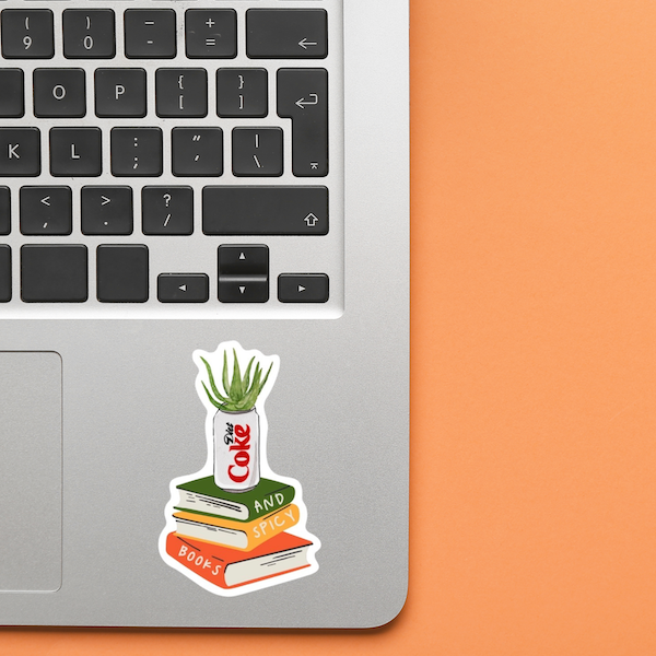 Diet Coke and Spicy Books Sticker