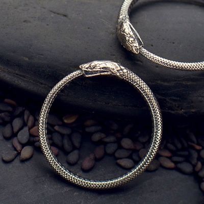 Silver Ouroboros Snake Ring