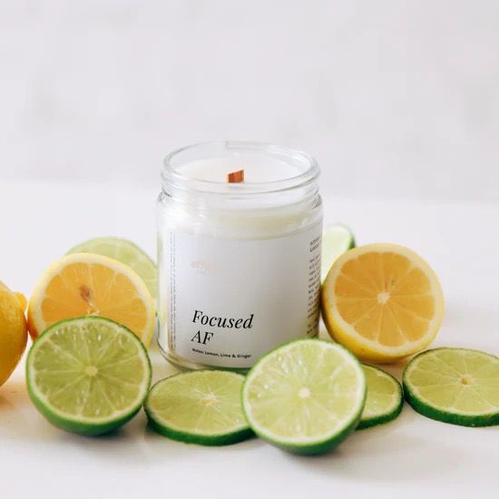 Focused AF Wood Wick Candle | Lemon, Lime, and Ginger
