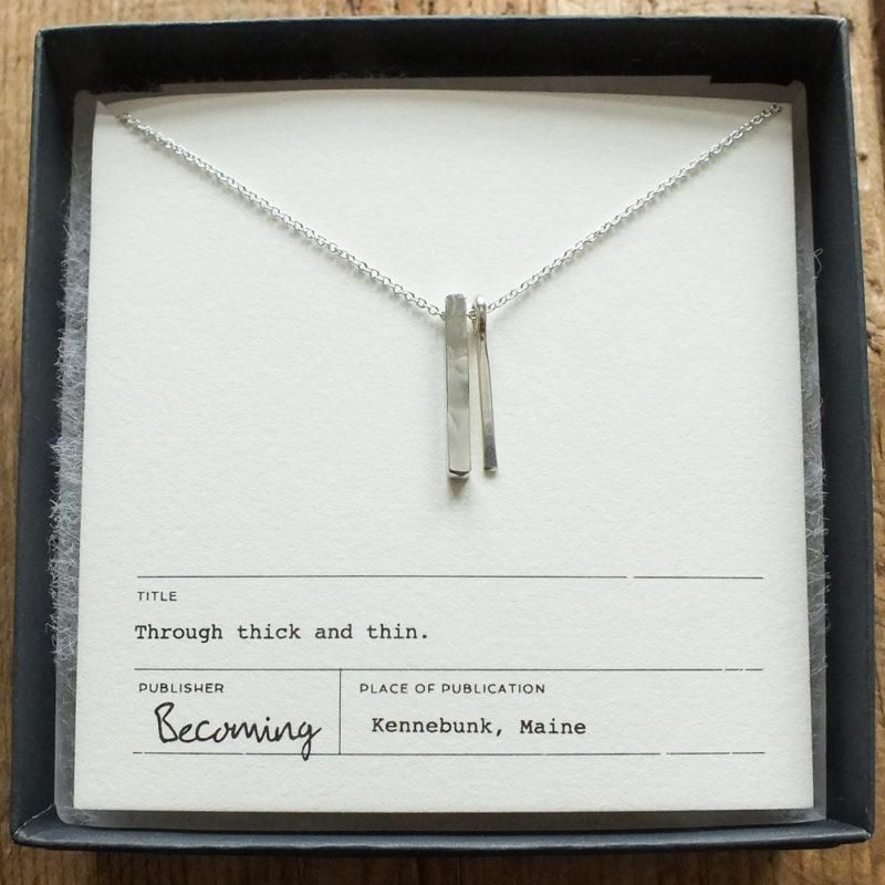 Through Thick &amp; Thin Necklace, Style: Sterling Silver