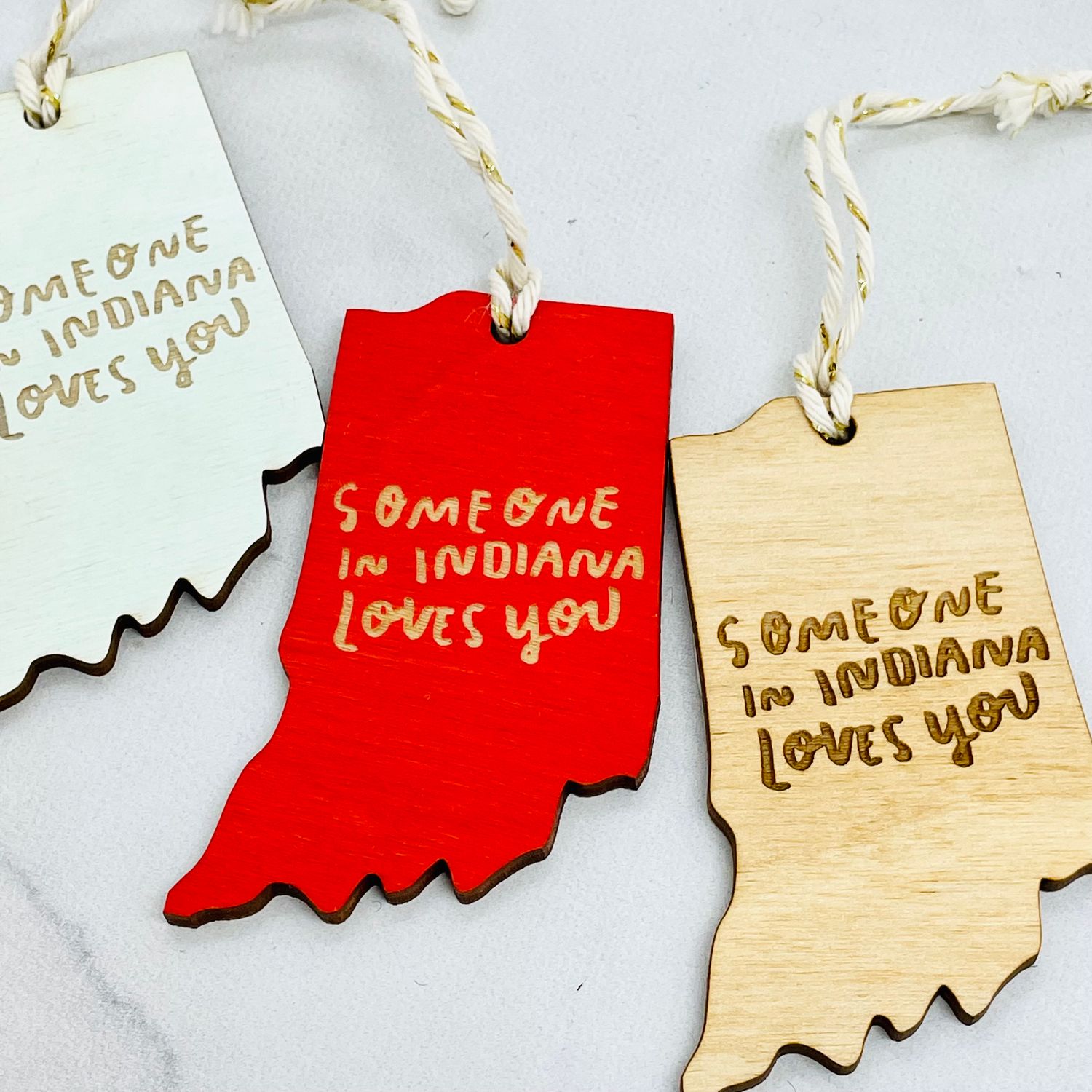 Someone In Indiana Loves You Ornament, Color: Red