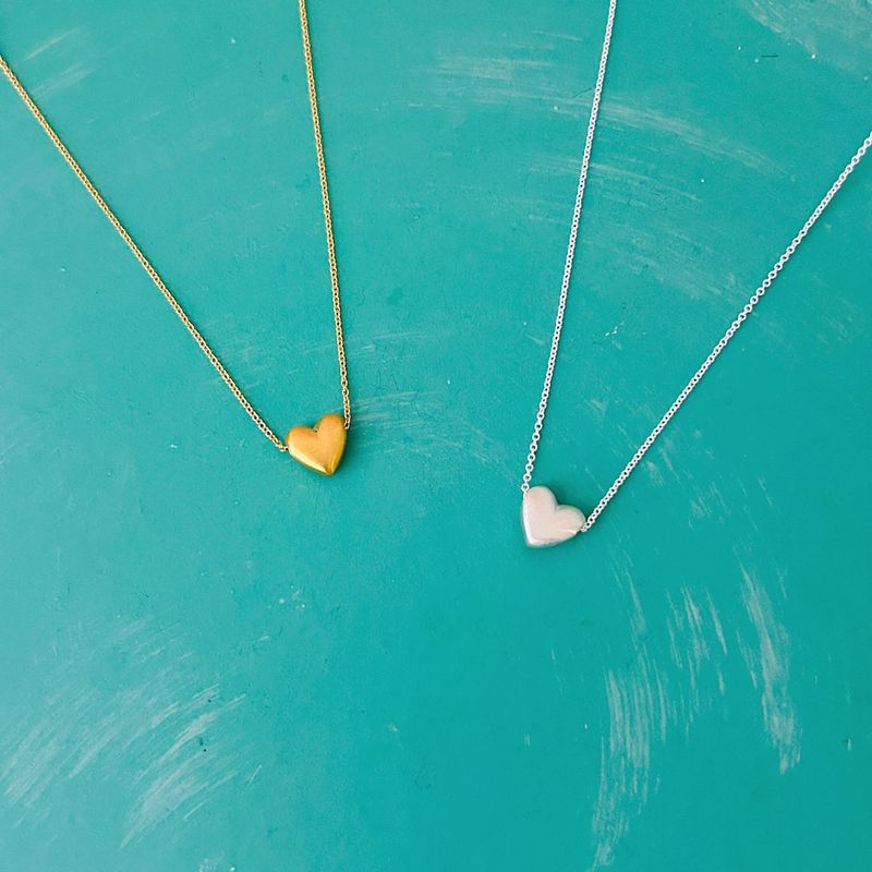 Handmade Puffy Heart Necklace