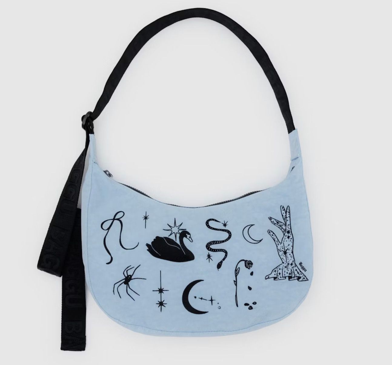 Baggu Medium Crescent Bag Embroidered Ballet Icons