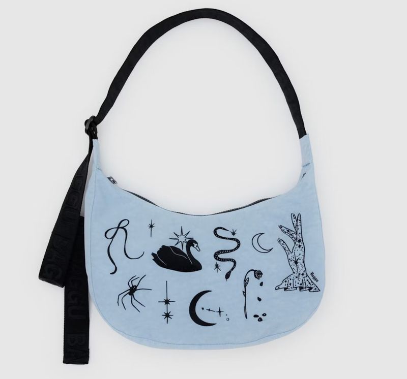 Baggu Medium Crescent Bag Embroidered Ballet Icons