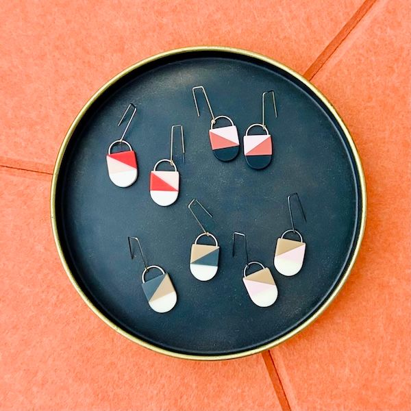 Siri Geometric Colorblock Earrings