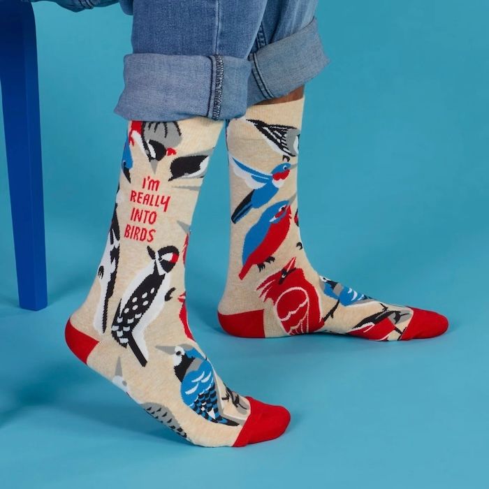 Really Into Birds Men&#39;s Crew Socks