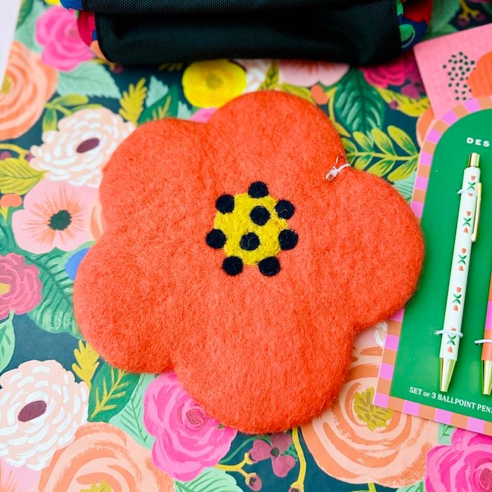 Poppy Felted Wool Trivet