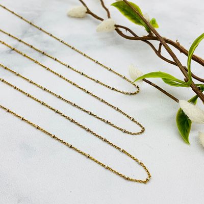 Gold Plated Sterling Chain with Sterling Bead, Size: 16
