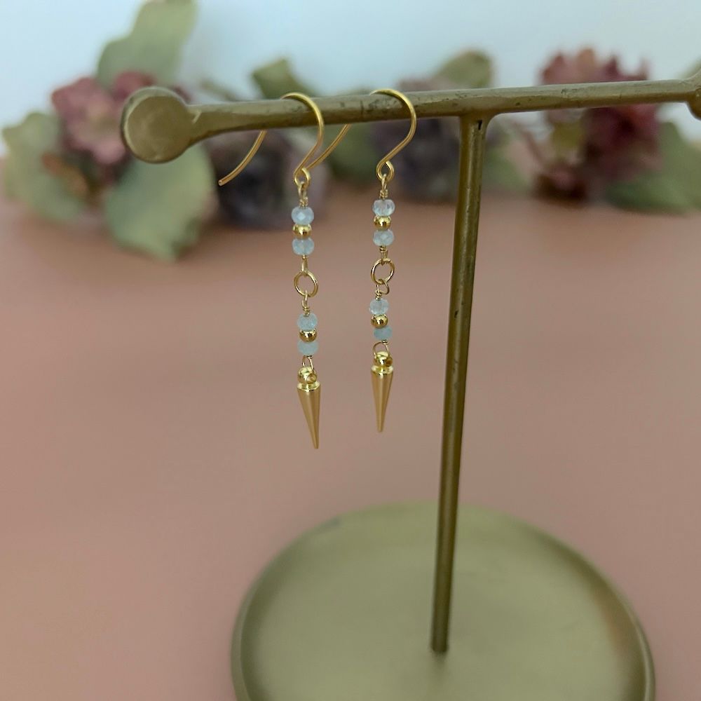 Aquamarine Spike Earrings