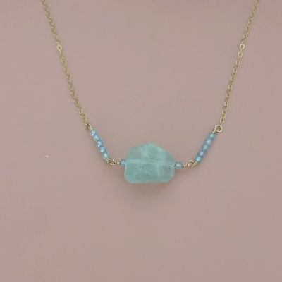 Handmade 14k Goldfill Aquamarine Pendant Necklace