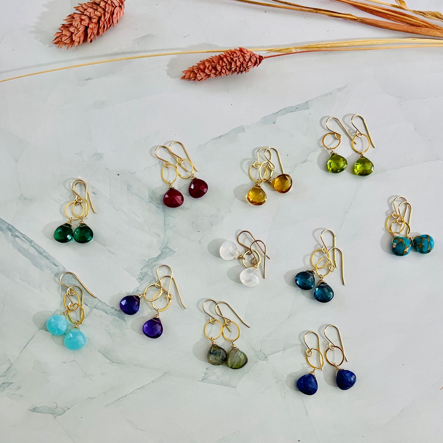 Goldfill Circle Earrings with, Stone: Amethyst