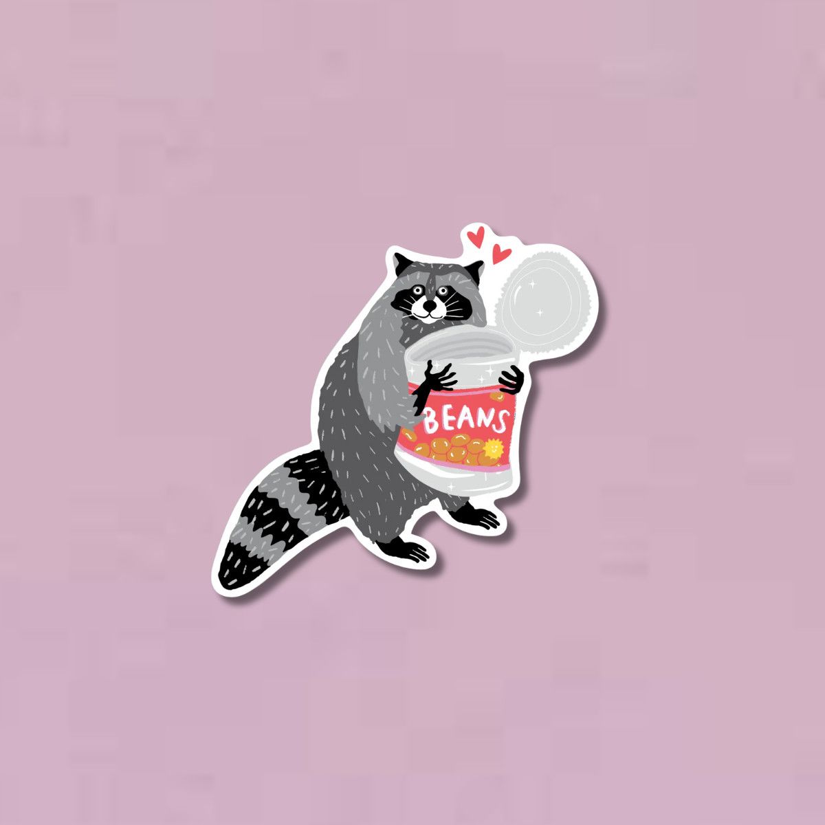Beans Raccoon Sticker