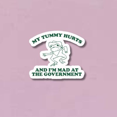 My Tummy Hurts and I&#39;m Mad at the Government Sticker