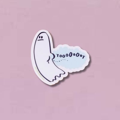 Tootin' Ghost Sticker