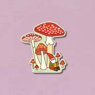 Gnome Mushroom Sticker