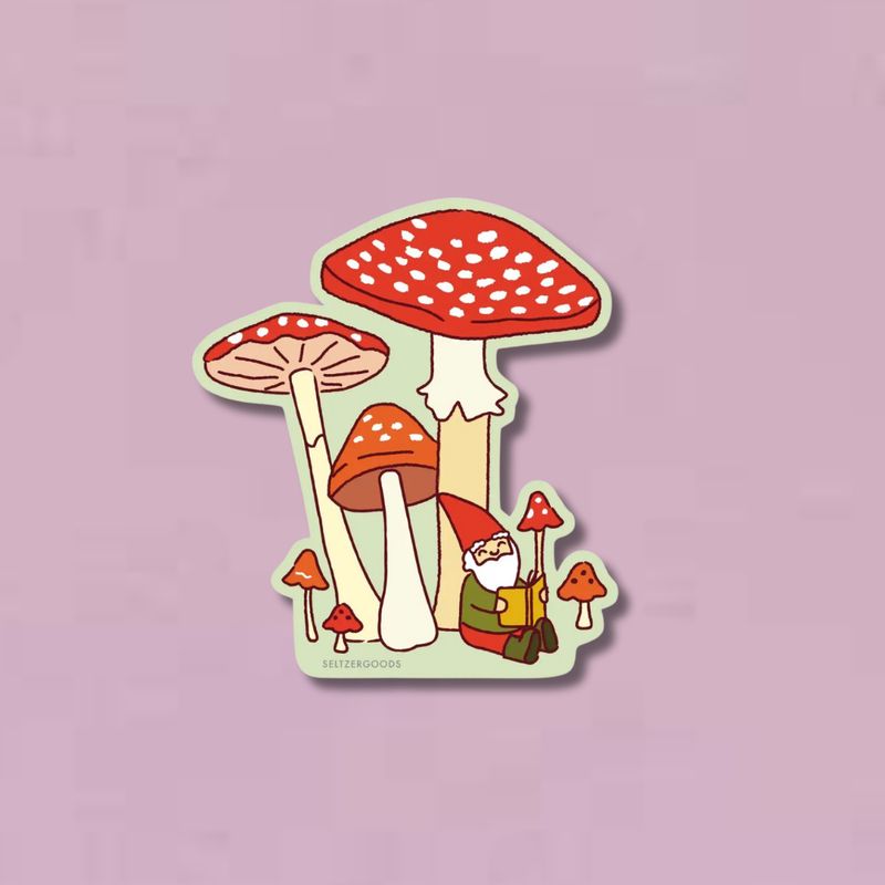 Gnome Mushroom Sticker