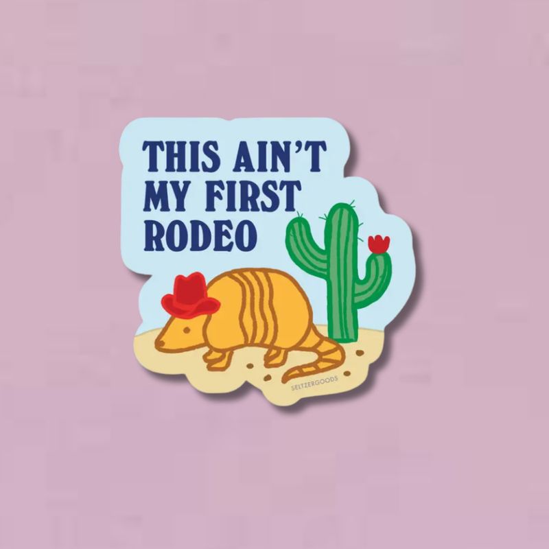 Armadillo Rodeo Sticker