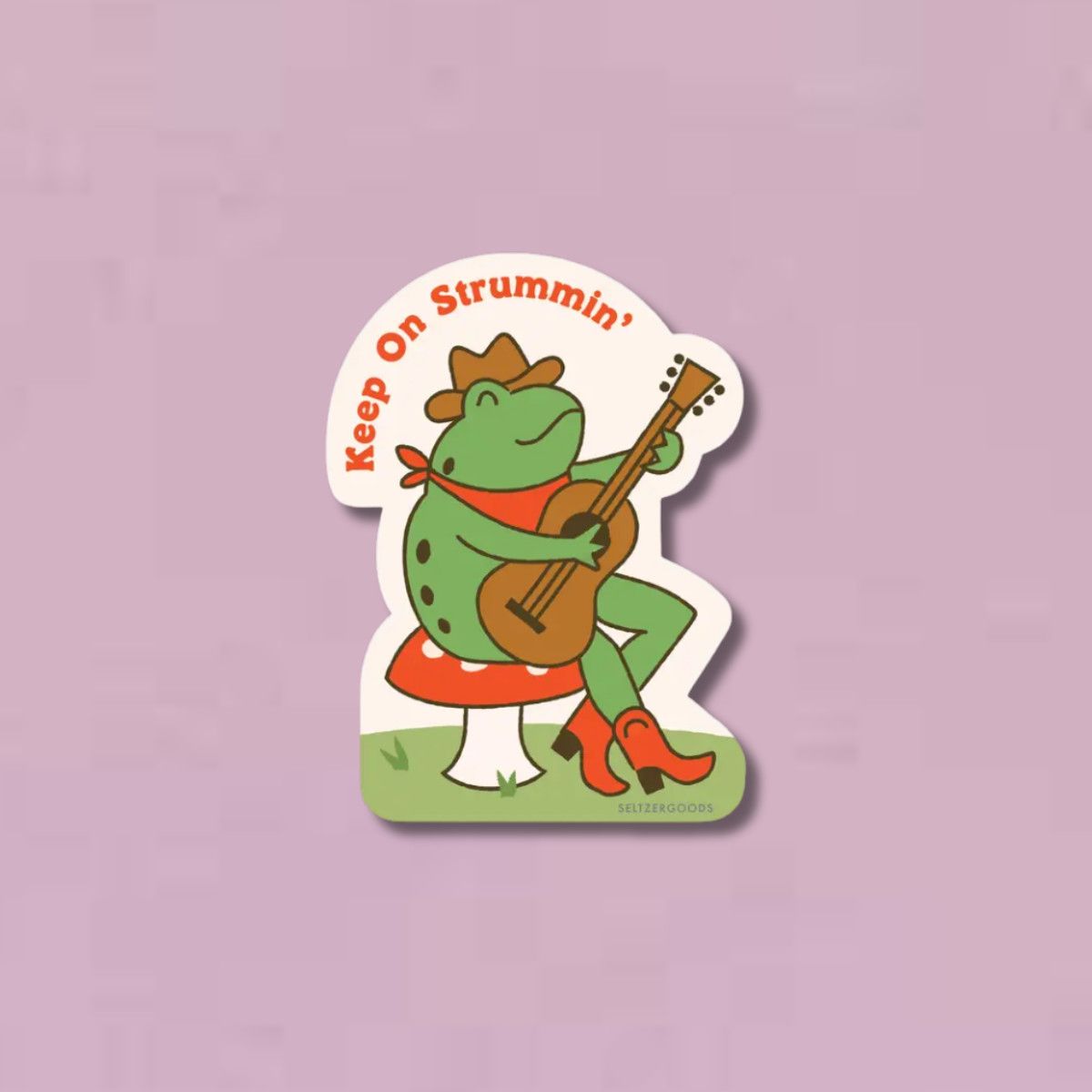 Strummin Frog Sticker