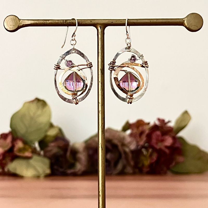 Handmade Lilac Sparkle Earrings