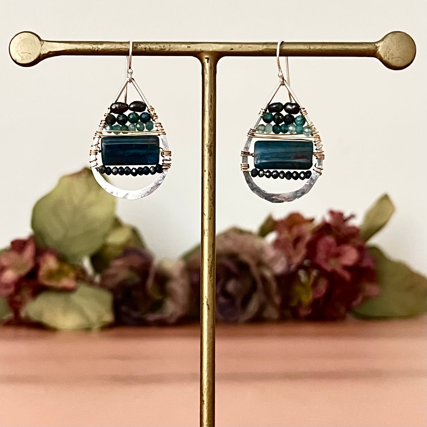 Handmade Apatite Gemstone Array Earrings